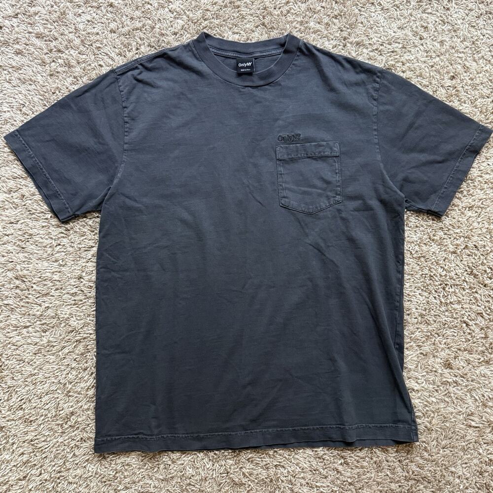 Only NY Pocket Tee T-Shirt Faded Black Charcoal Men’s Size Medium Short Sleeve